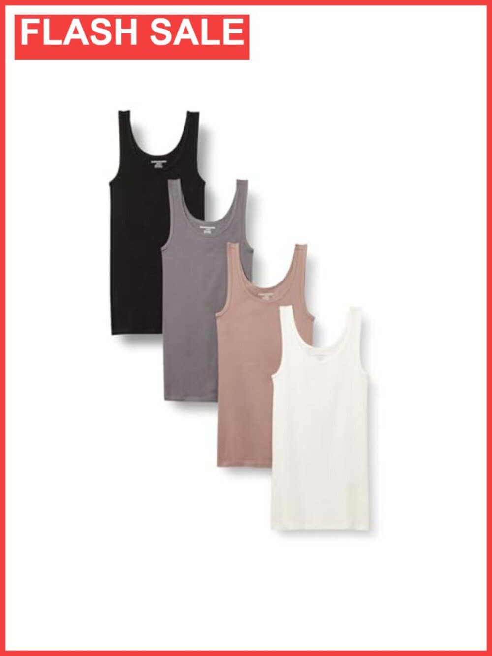 Slim Fit Cotton Modal Rib Tank Top Scoop Neck Sleeveless Essential Layering